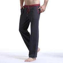 Для мужчин хлопок длинные брюки для девочек Мужчин's повседневные штаны мягкие удобные мужчин's Домашняя одежда для сна
