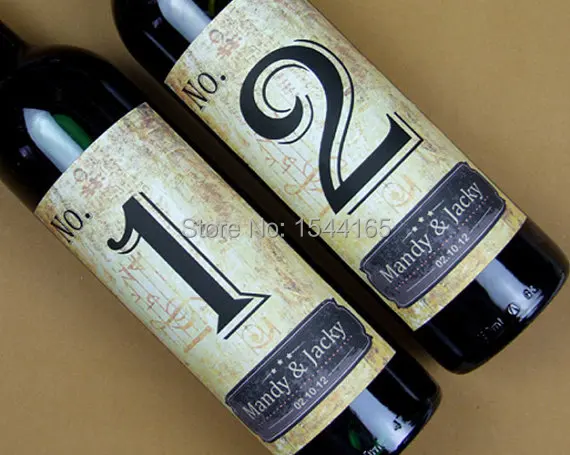 Custom Wedding Wine Label Personalized Custom Wedding Wine Label Personalized Bottle Table Number