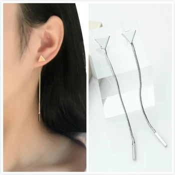 

Korean Earrings Fashion Jewelry Chain Tassel Triangle Earrings For Women Statement Brincos Exaggerated Earrings Wholesale