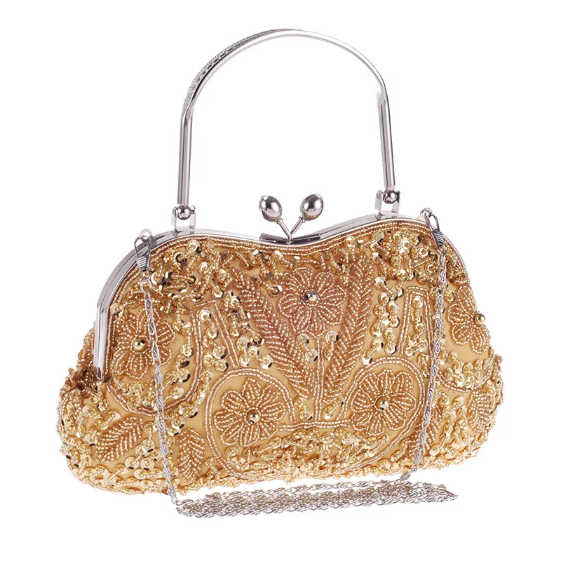 Women's Beaded Evening Clutch Full of Shining Sequins and Diamonds, Evening Handbags with Detachable Chain, Messenger Bag Women's Beaded Evening Clutch Full of Shining Sequins and Diamonds, Evening Handbags with Detachable Chain, Messenger Bag