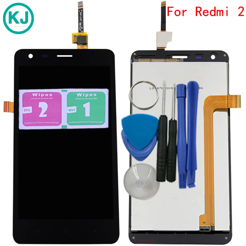 

Tested Redmi 2 LCD Touch Screen For Xiaomi Hongmi 2 Display Digitizer Glass Front Sensor Panel With Frame LCD Assembly