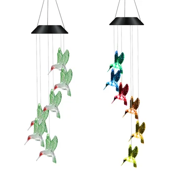 

Nosii Solar Powered Ball/Hummingbird Wind Chime Waterproof Color Changing LED Wind Chime For Home Balcony Garden