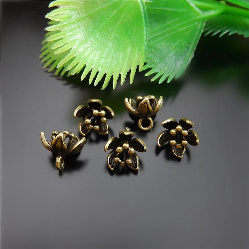 

10pcs GraceAngie Antique Bronze Imitation Water Lily Style Pendant Charms Copper Jewelry Accessories Key Chain Decor 9*8*8mm