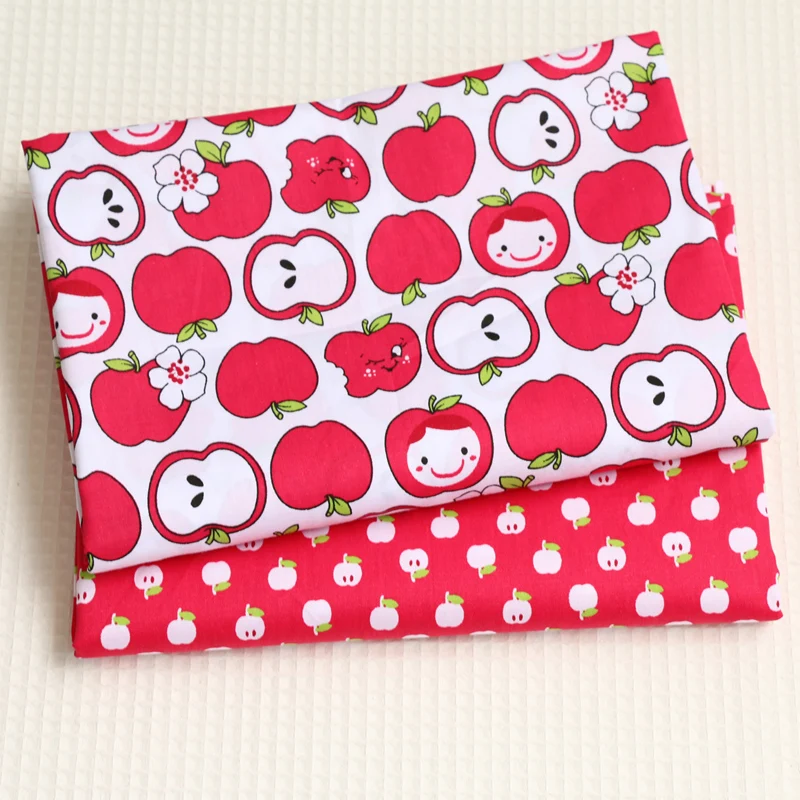 

Cotton Fabric Printed Fabrics Patchwork For Sewing Quilt Scrapbooking Tissue Pattern Needlework Material Curtain Cloth Apple Set