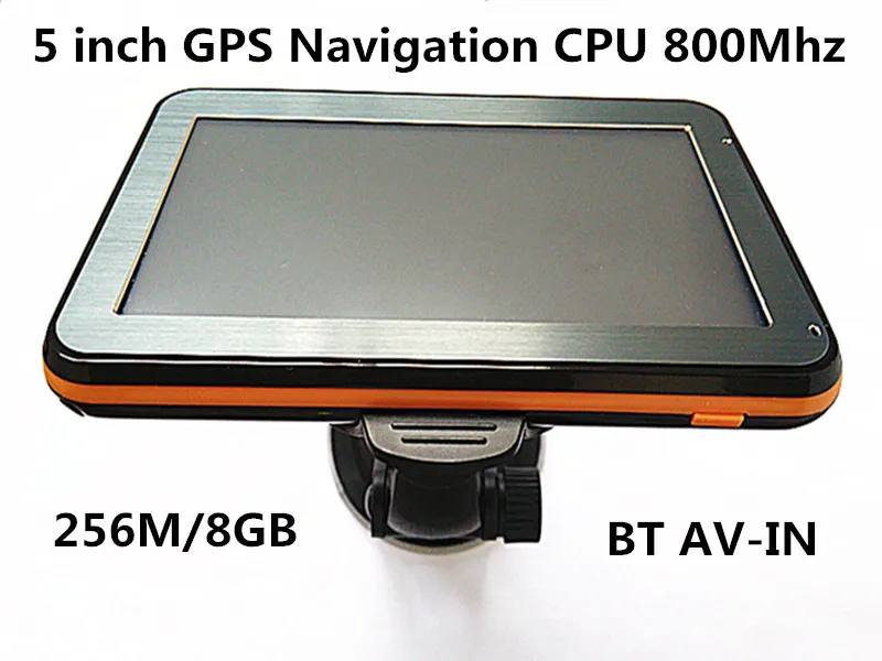 Wholesale 5 inch Car GPS Navigation HD CPU800M+Bluetooth AV IN+256M/8GB