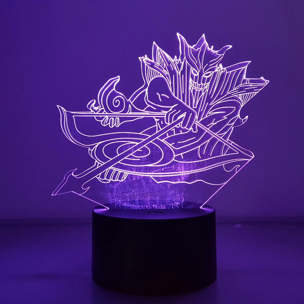 Наруто Саске Susanoo USB ночник 3D визуальная Иллюзия светодиодсветодиодный RGB