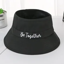 Новая мода весна лето Панама вышивка письмо без Топ Боб Рыбак Панама черные шляпы кепки для мужчин и женщин