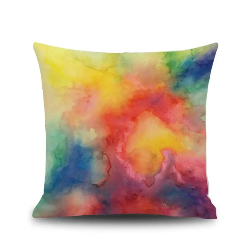 New Qualited Pillow Covers Decorative Throw Fresh Watercolor Painting
