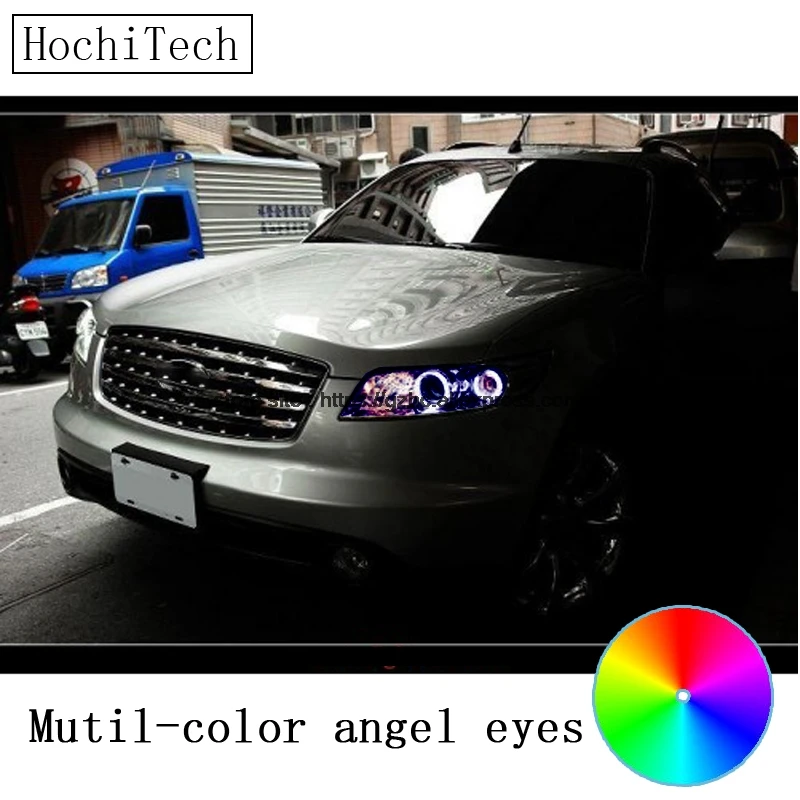 HochiTech для INFINITI FX35 FX45 2003-2008 автомобильный Стайлинг RGB светодиодный комплект «ангельские глазки» Halo кольцевой Дневной светильник DRL с пультом дистанционного управления