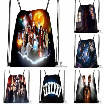 

Custom DOCTOR WHO Drawstring Backpack Bag Cute Daypack Kids Satchel (Black Back) 31x40cm#180531-04-73