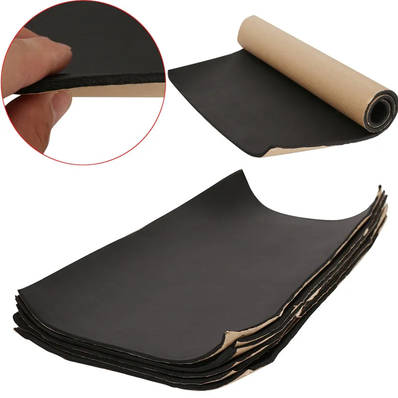 

6pcs Auto Rubber Self Adhesive Closed Cell Foam Car Sound Insulation Black Thick Soundproof Rubber Car Foam Board 50x30cm 5mm