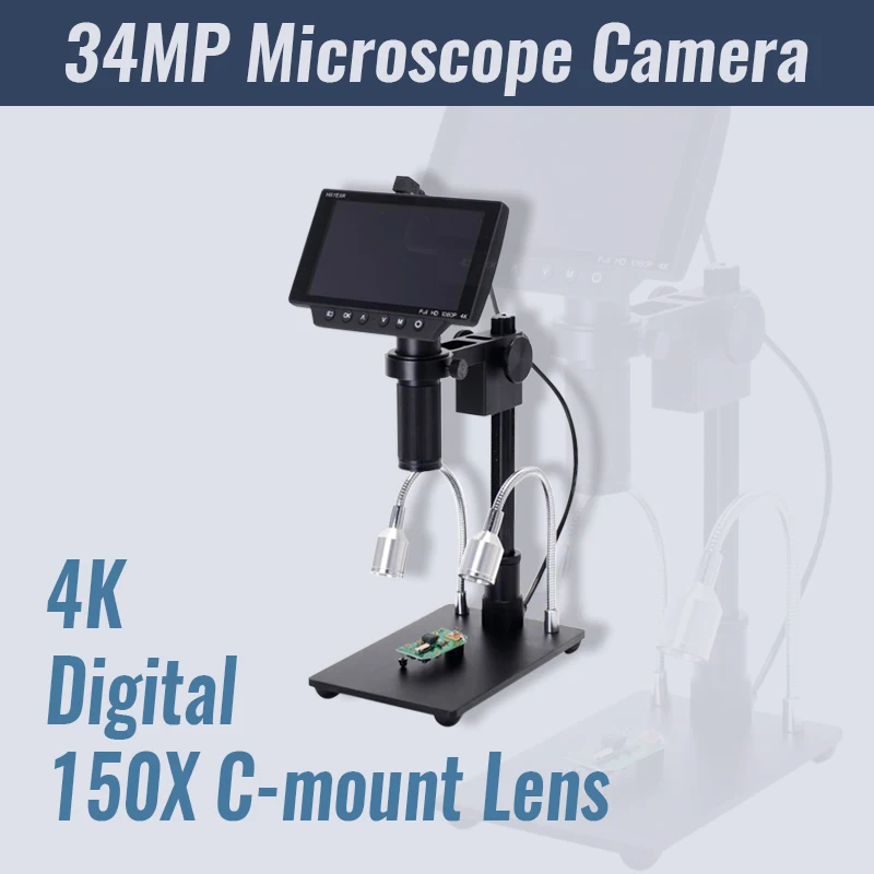 Цифровой микроскоп 34MP 4K HDMI USB камера Промышленный цифровой дисплей электронная