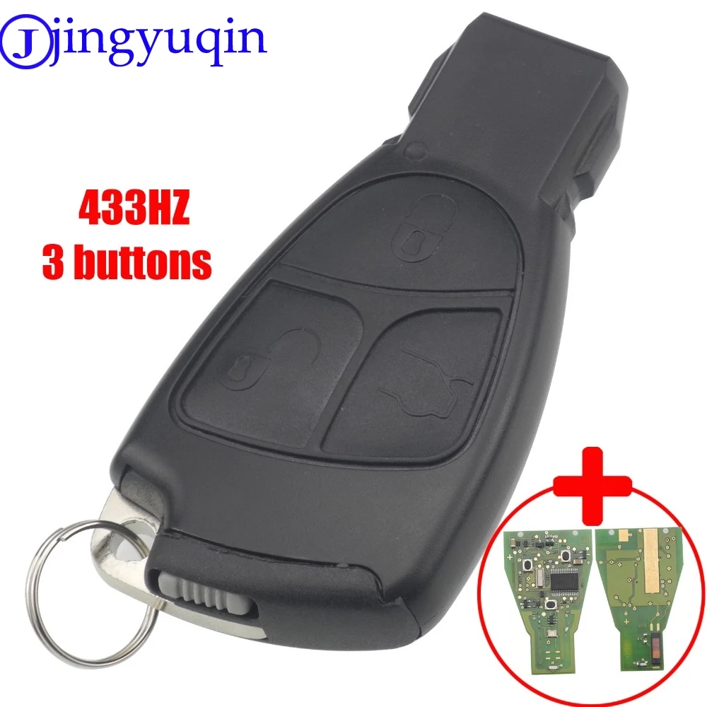 

jingyuqin 5p With Chip Circuit Board FSK 433MHZ 2/3 Buttons Remote Smart Key Fob Cover Shell For Mercedes Benz B C E ML S CLK CL