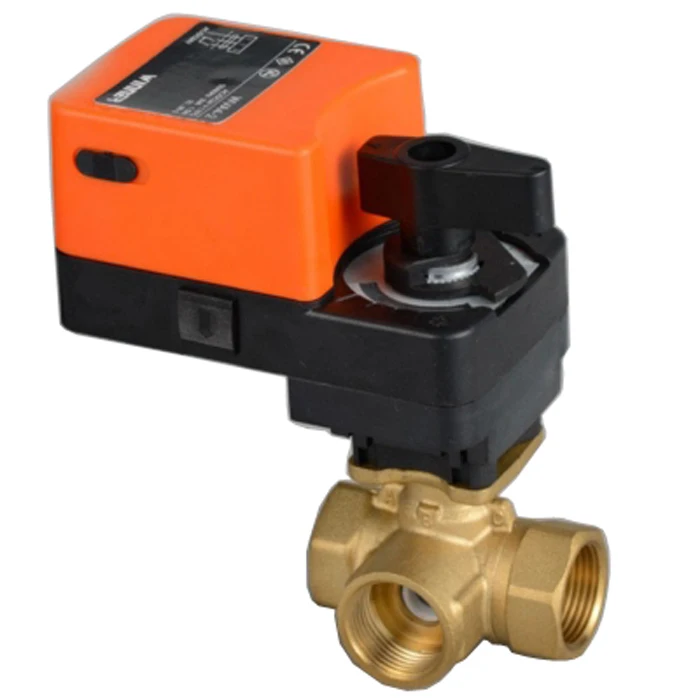 

TFV4-304 Proportional Actuator With 1'' 3 Way T port Valve AC/DC24V 0-10V Modulating Valve For Heating System Water Regulation