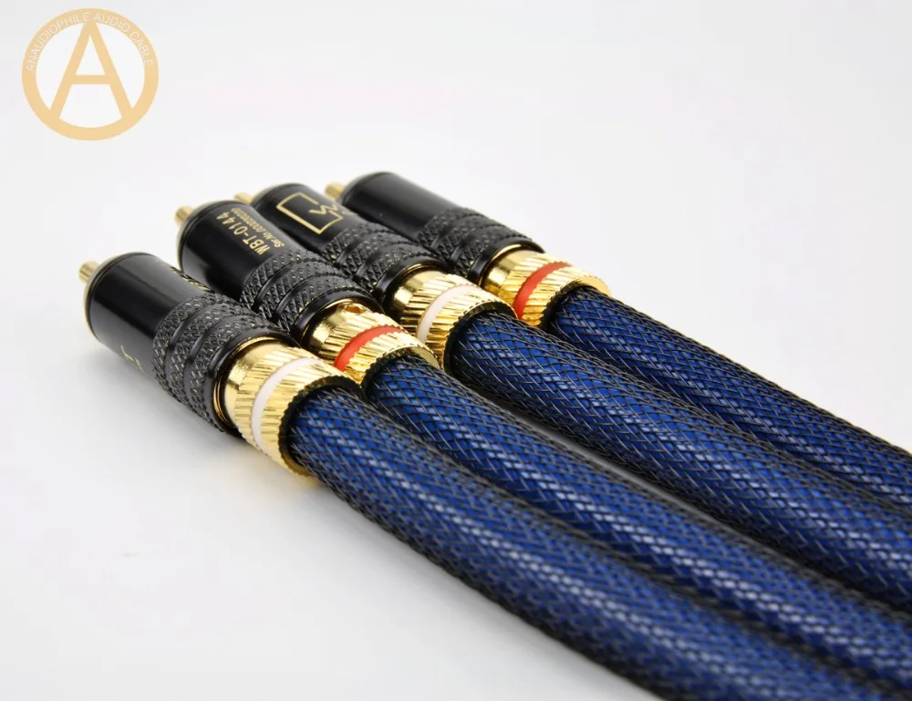 ANAUDIOPHILE HiFi Slitech G5 RCA Audio Cable Silver Plated Male To Male RCA Interconnect Audio Cable Preamp Amplifier