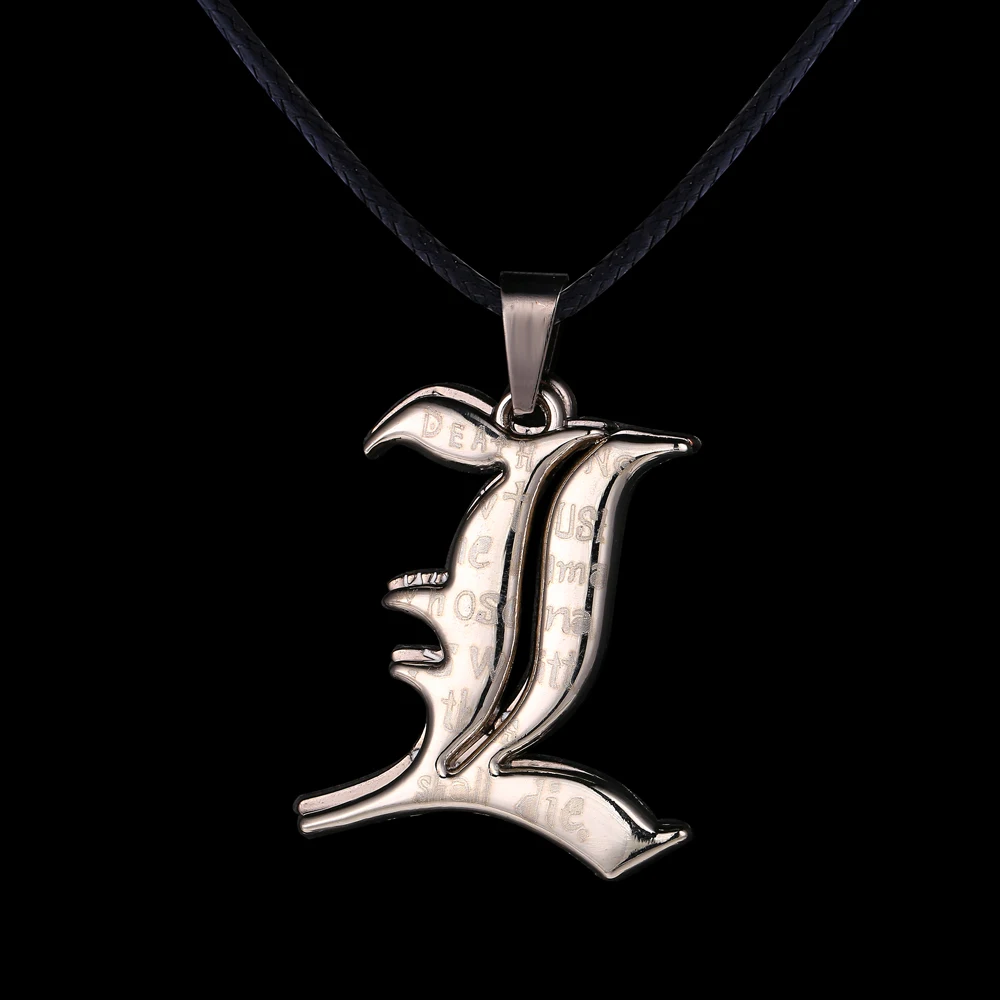 

Julie New Arrival Cartoon Anime Death Note double L shape Metal Necklace Floating Locket Jewelry 2017 promotion Fashion Jewelry