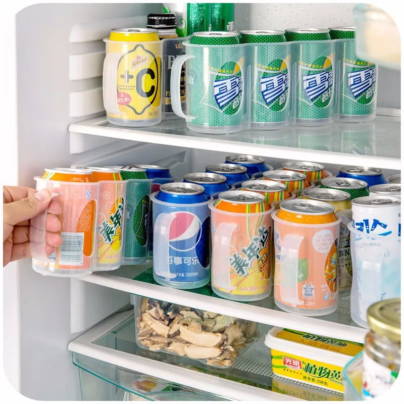 

New Kitchen Accessories Coke Drink Can Space-saving Cans Finishing Frame 4 Storage Box Refrigerator Storage Box Gadget