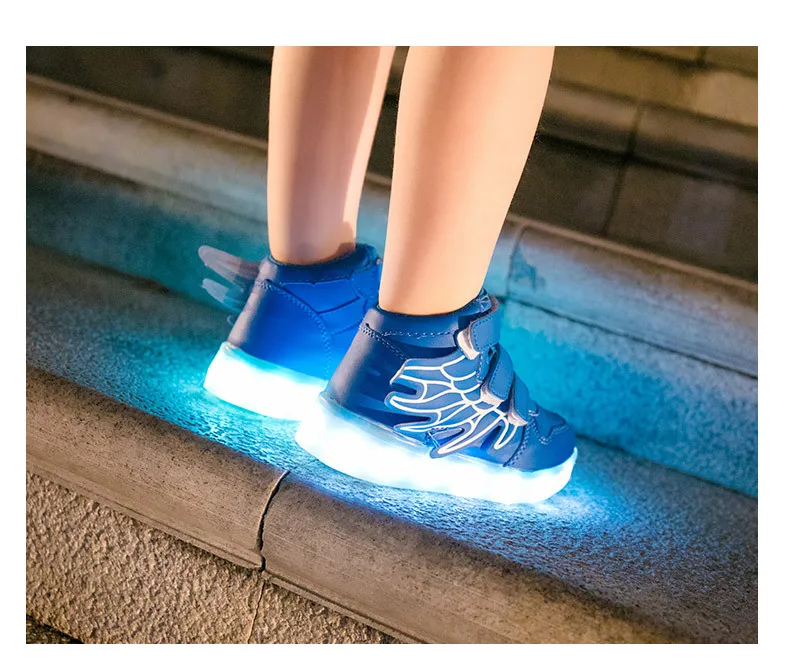 Sapatas dos Miúdos com Luzes Sapatilhas com Rodas de Roller up para Meninos Crianças Skate Glowing Light Meninas Zapatillas Con Ruedas Led 14 High Quality Mamãe e Bebê