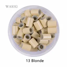 13# блондинка 500 шт. 4,5 мм выстроились силикона Медь трубы Microlinks Loop Кольца Волос шарики для Пряди человеческих волос для наращивания косы инструменты