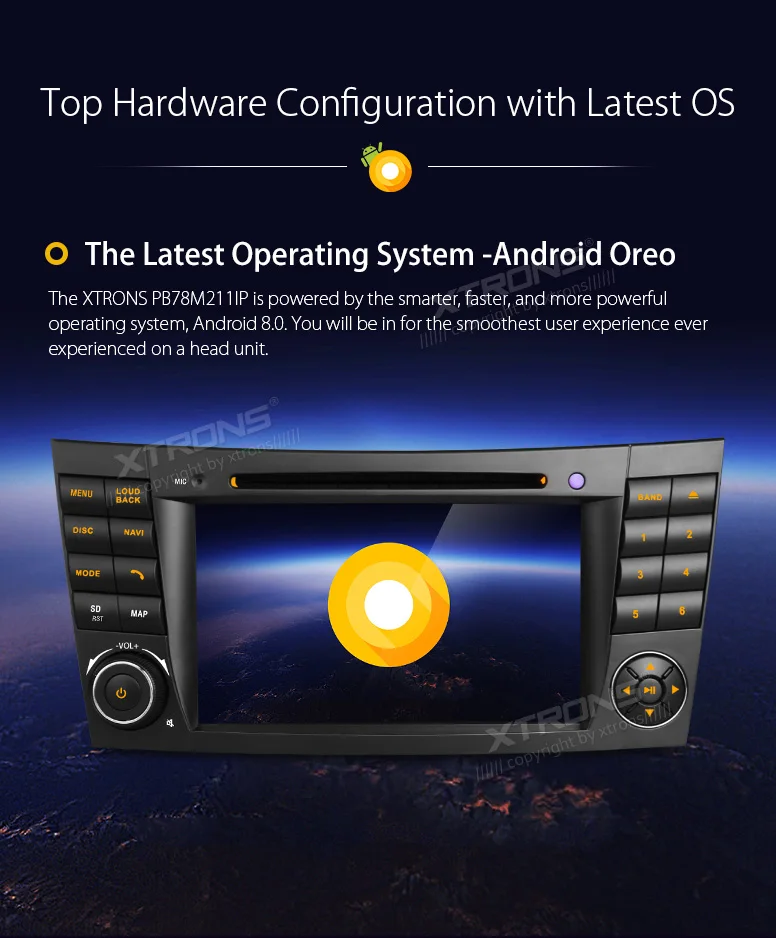 Perfect 7" Android 8.0 OS Car DVD Multimedia Navigation GPS Radio for Mercedes-Benz E-Class W211 2002-2008 (E200 E220 E240 E270 E280) 4