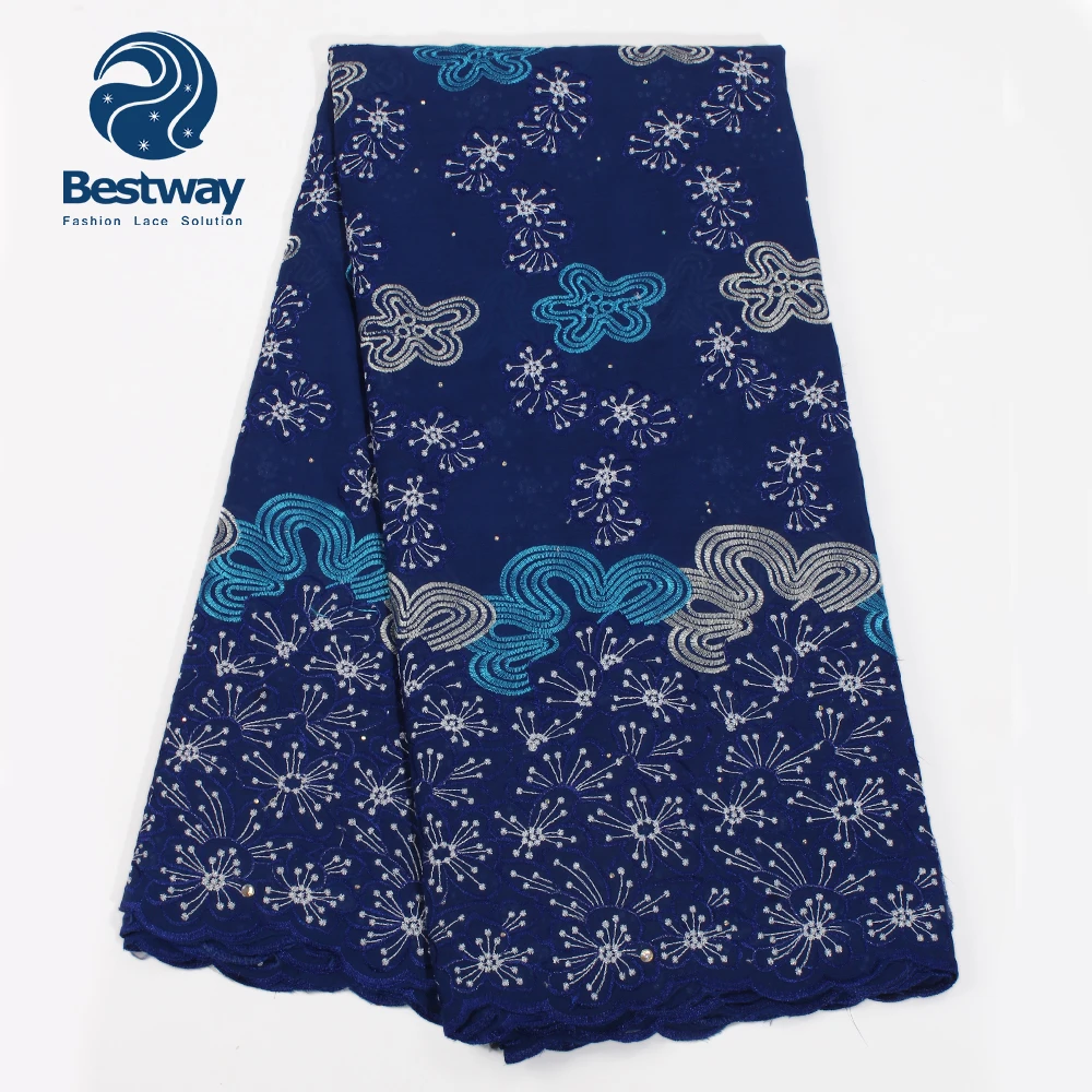 Bestway африканская Ткань кружево швейцарская вуаль хлопок вышивка нигерийский
