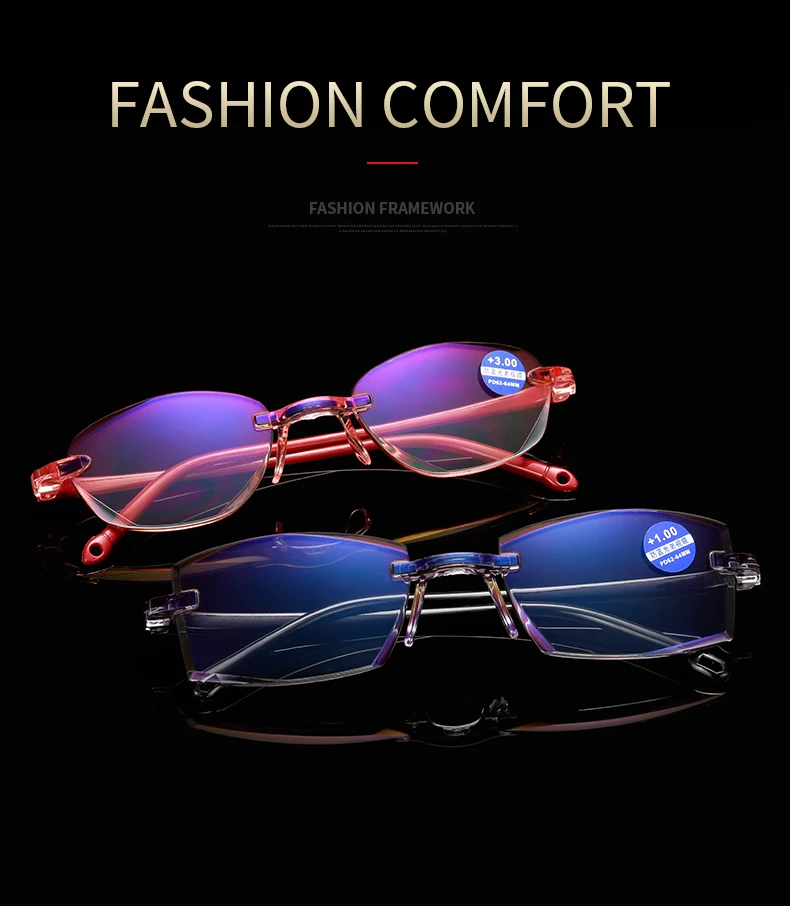Очки для чтения с защитой от синего излучения, женские очки без оправы, мужские очки с защитой от усталости при дальнозоркости, очки для дальнозоркости+ 1,5