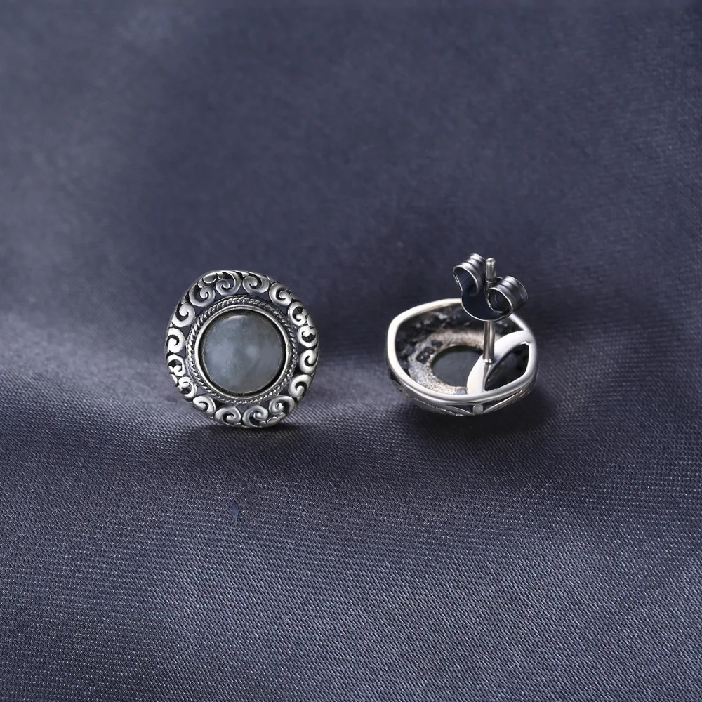 JewelryPalace Винтаж 2.4ct натуральный Лабрадорит резные серьги-гвоздики одноцветное 925 пробы серебро ювелирных украшений для Для женщин Мода