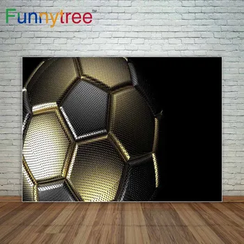 

Funnytree Soccer ball Black background for children decoration photographic backdrops