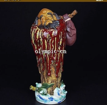 

12''chinese ceramic pottery Painting handcraft carved buddha monk Bodhidharma
