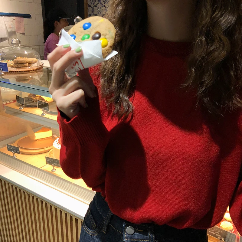 

9 colors 2018 autumn and winter basic solid color knitted sweaters womens sweaters and pullovers womens (X960)