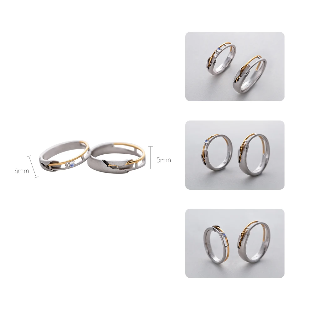 Najtaniej Thaya Train Rail Design Moonstone Lover pierścionki złoto i Hollow 925 srebro elegancka biżuteria dla kobiet kamień słodki upominek