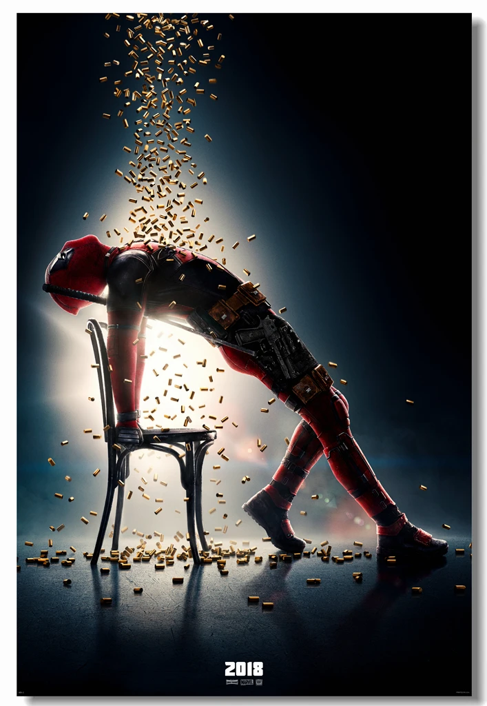 Наклейка на стену из холста Marvel Deadpool 2 Постер Comics настенные наклейки забавные