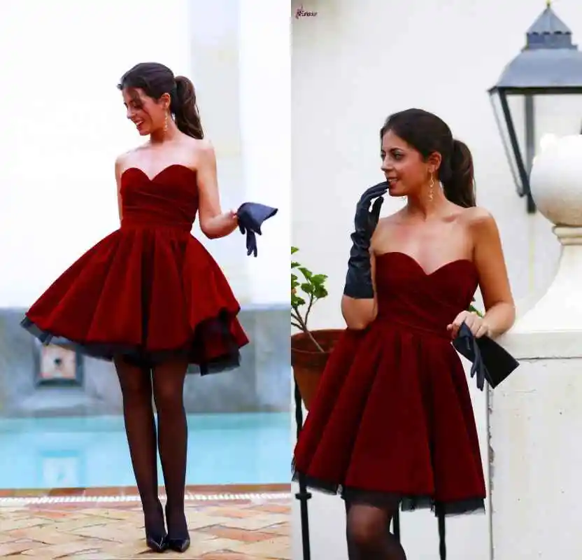 wine colored short dresses