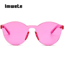 Imwete кошачий глаз, солнцезащитные очки для женщин, бескаркасные круглые брендовые солнцезащитные очки, индивидуальные ретро очки без оправы, женские очки UV400