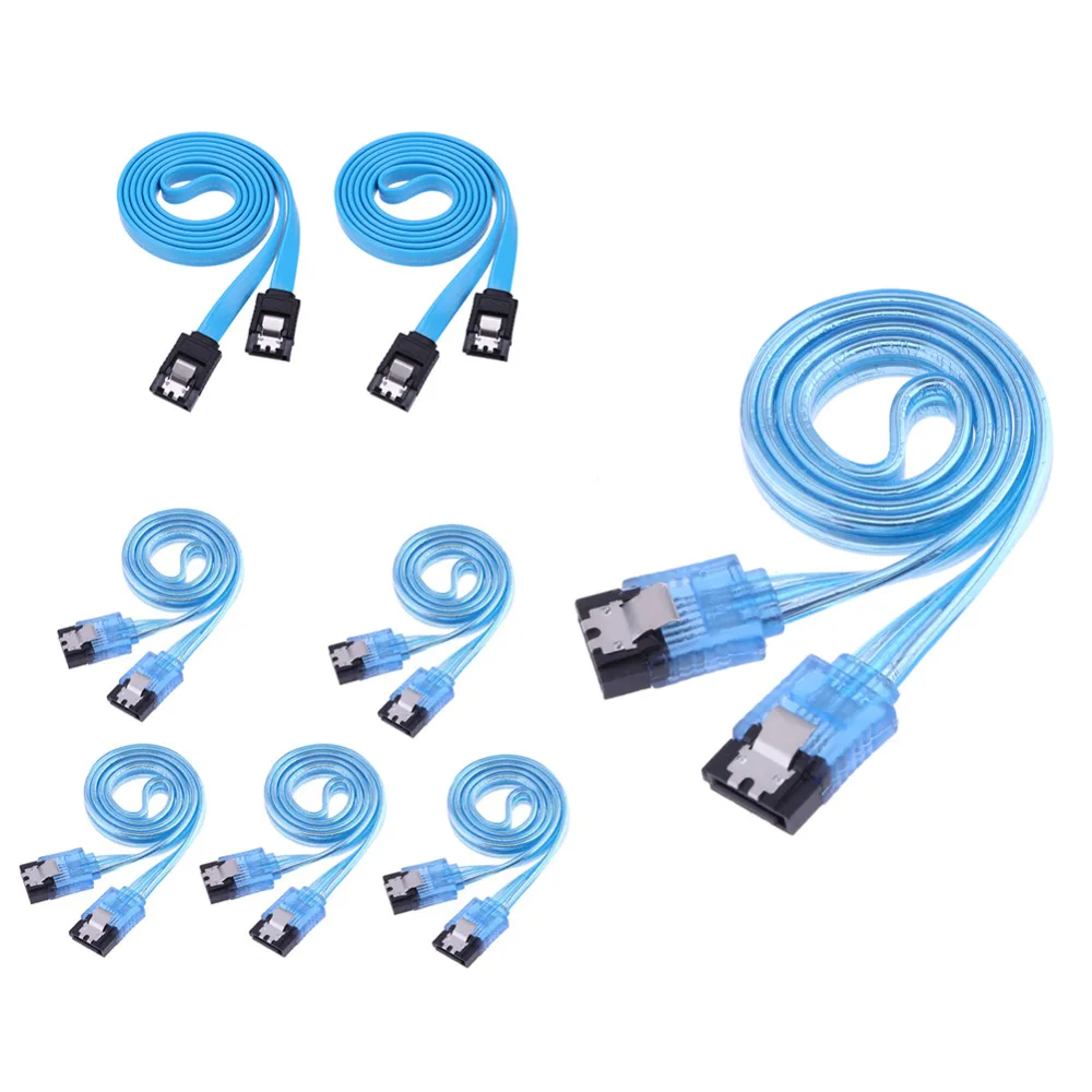 High 45cm Speed SATA 3 III SATA3 SATAiii HDD Hard Drive Data Cable Blue Cord