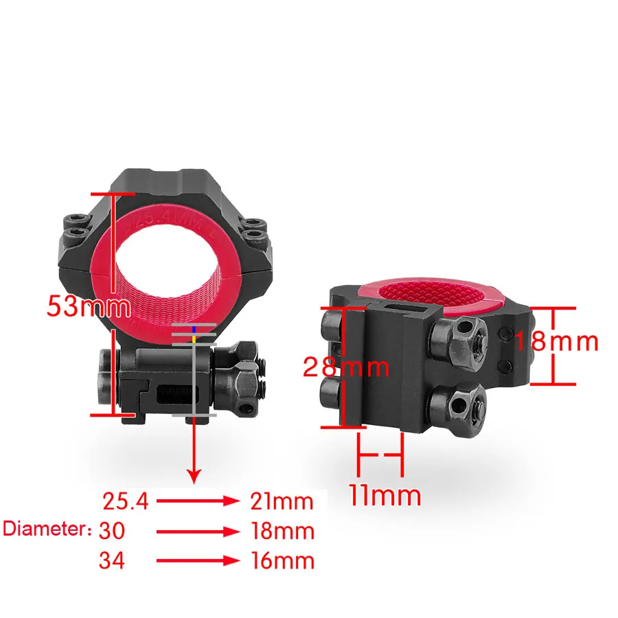 Открытие универсально мульти-диаметр 25,4/30/34 мм охотничий прицел крепления 20 мм 11 мм ласточкин хвост оптические прицелы крепления