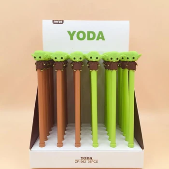 

4 Pcs/set Cute Stationery Kawaii Star Wars Yoda Gel Pens 0.5mm Black Colored Aliens Writing Pen Student Gift Supplies
