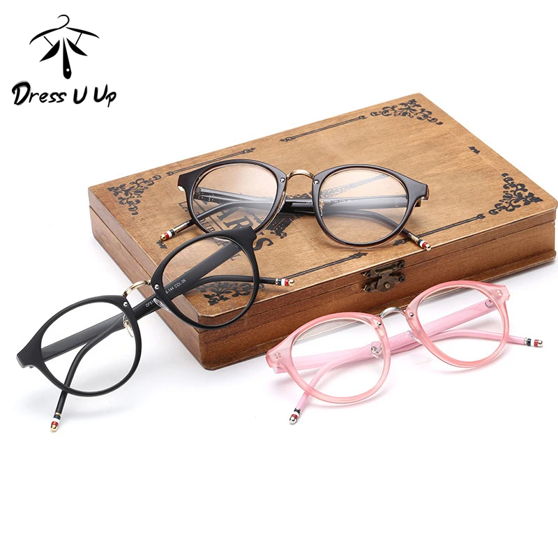 

DRESSUUP Vintage Brand Design Plain Men Women Glasses Round Eyeglasses Optical Frame Retro Oculos De Grau Femininos Gafas