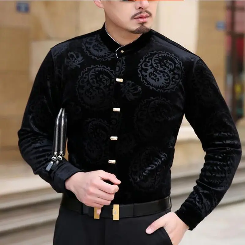 Новая импортная Одежда Мужские Роскошные брендовые рубашки cheval Chemise Homme Marque Lux Camisa Social Masculina Velvet Slik Shirts Slim