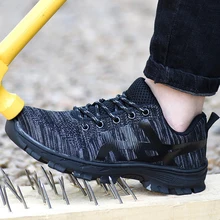 POLALI/мужские усиленные носки из стали большого размера Рабочая защитная обувь дышащие летние Нескользящие рабочие Полуботинки защитная обувь