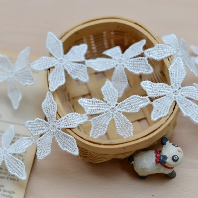 

hot sale soluble lace bridal headdress lucky star wide 4.5cm pure white lace accessories 10 piece a lot