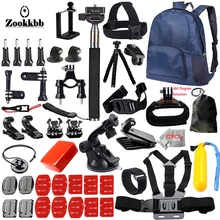 Zookkbb For all Gopro Accessories set for go pro hero 5 4 3 kit mount for SJCAM SJ4000 / xiaomi yi camera / eken h9 tripod 14L