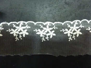 

Free shipping Flower white cotton embroidered lace,3-15cm width,XERYzy41