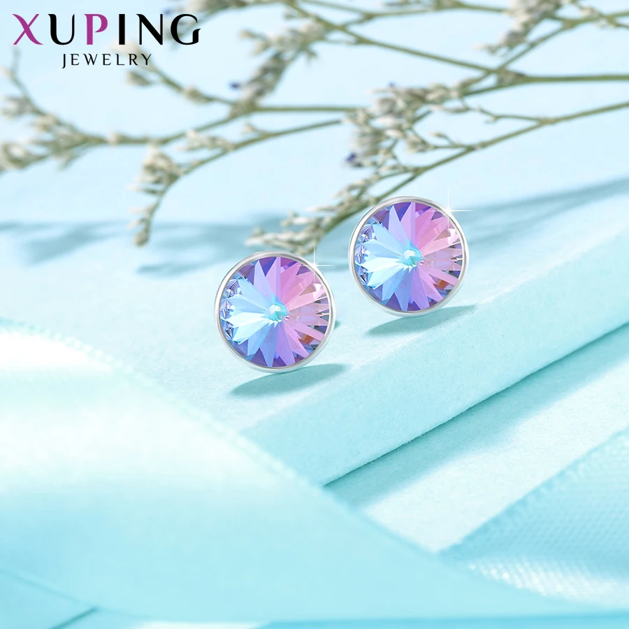 Xuping 8*8 мм серьги-гвоздики модные ювелирные изделия Кристаллы от Swarovski простая простота многоцветный Женские вечерние подарки M79/M80-20387