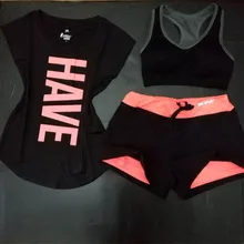 2016 New Women Yoga Sport Suit Bra Set 3 Piece Female Short-sleeved Summer Sportswear Gym Running Workout Clothes 24