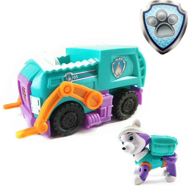 

Paw Patrol New Dog Everest Puppy Pull Back Music Patrol Car Patrulla Canina PVC Doll Toys Action Figure Model Toy Kid Gift