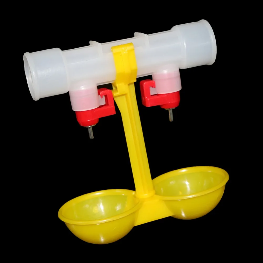 25 мм подвесная поилка для кур с двойной чашкой и соской попугай голубь Автоматическая миска для воды кормушка для животных 15 комплектов