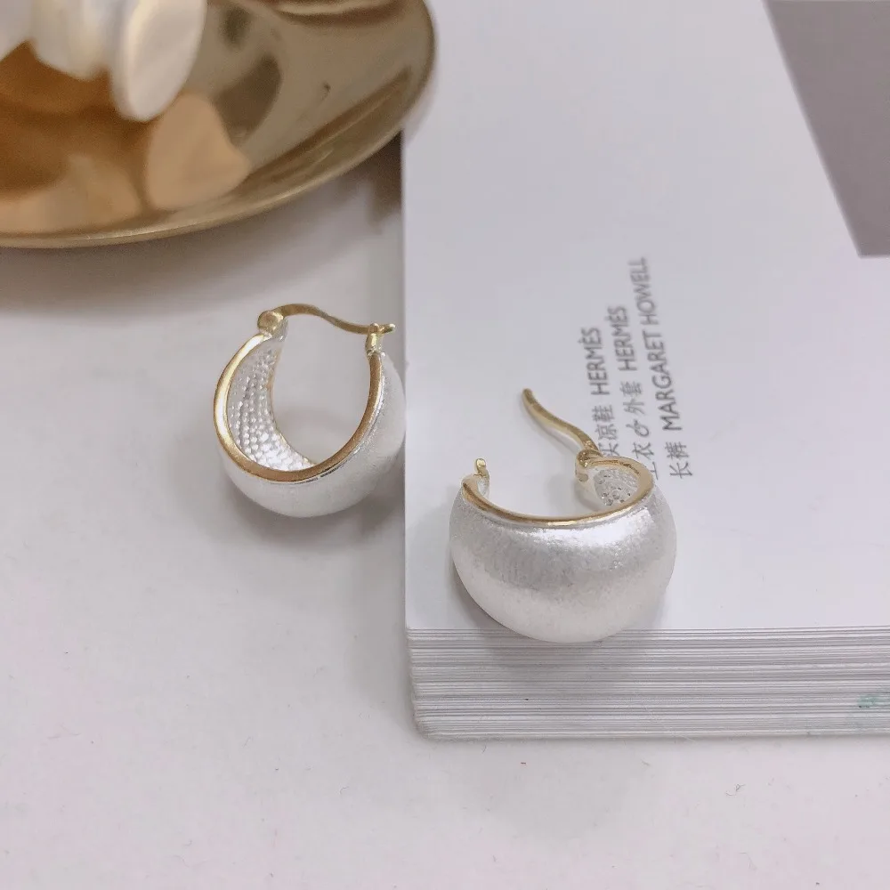 Серьги из стерлингового серебра 925 пробы модные изогнутые серьги ручной работы