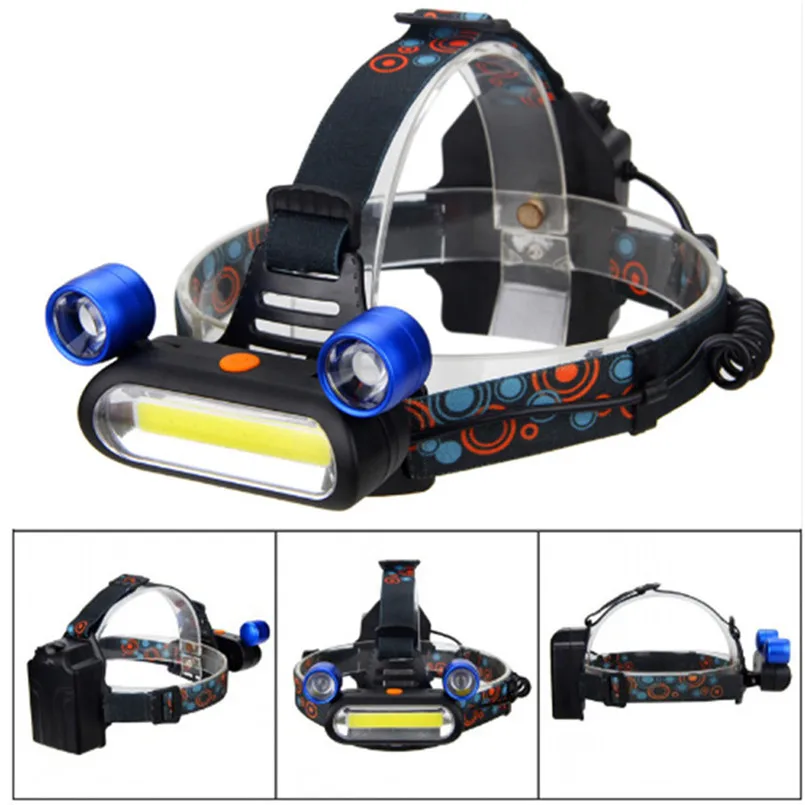 COB LED Headlight Mini Headlamp 3 Modes Head Light Fishing Camping Flashlight Head Lamp 8000Lm Led Torch Head Zaklamp 40DC143