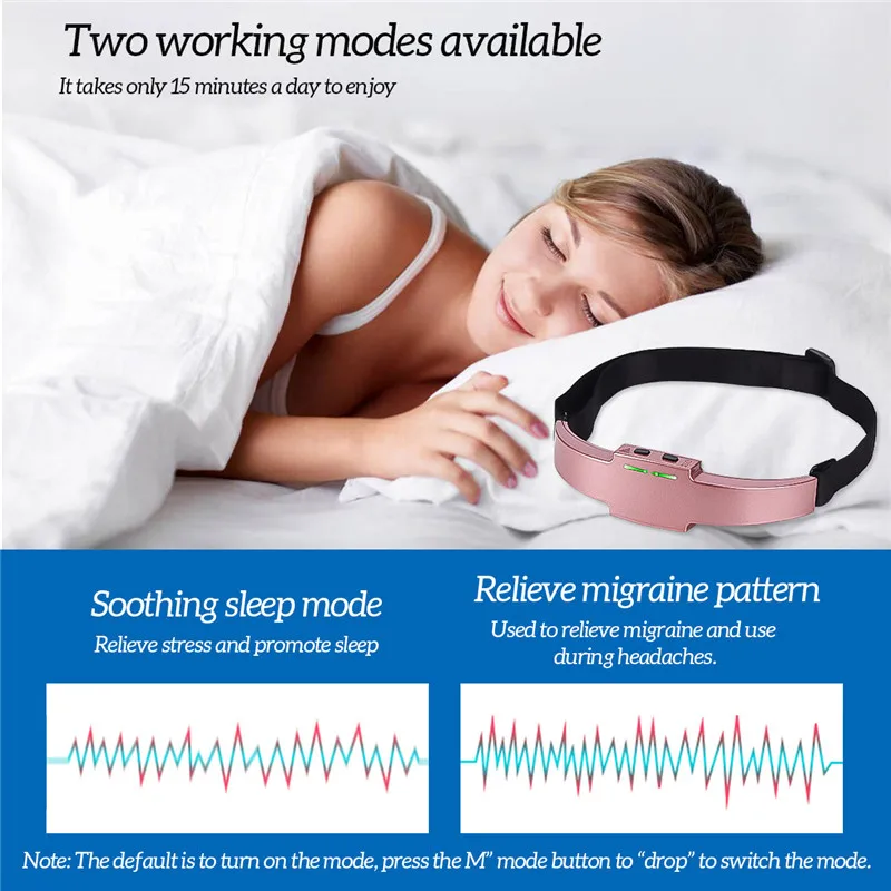 Comprar Masajeador de cabeza eléctrico recargable USB para la frente relajación del cerebro para el estrés relajación mejora la salud del sueño eliminador de dolor de cabeza